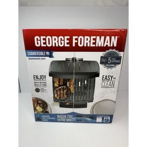 George Foreman - GRECV075B, 5 Serving Submersible Grill Black Plates NEW